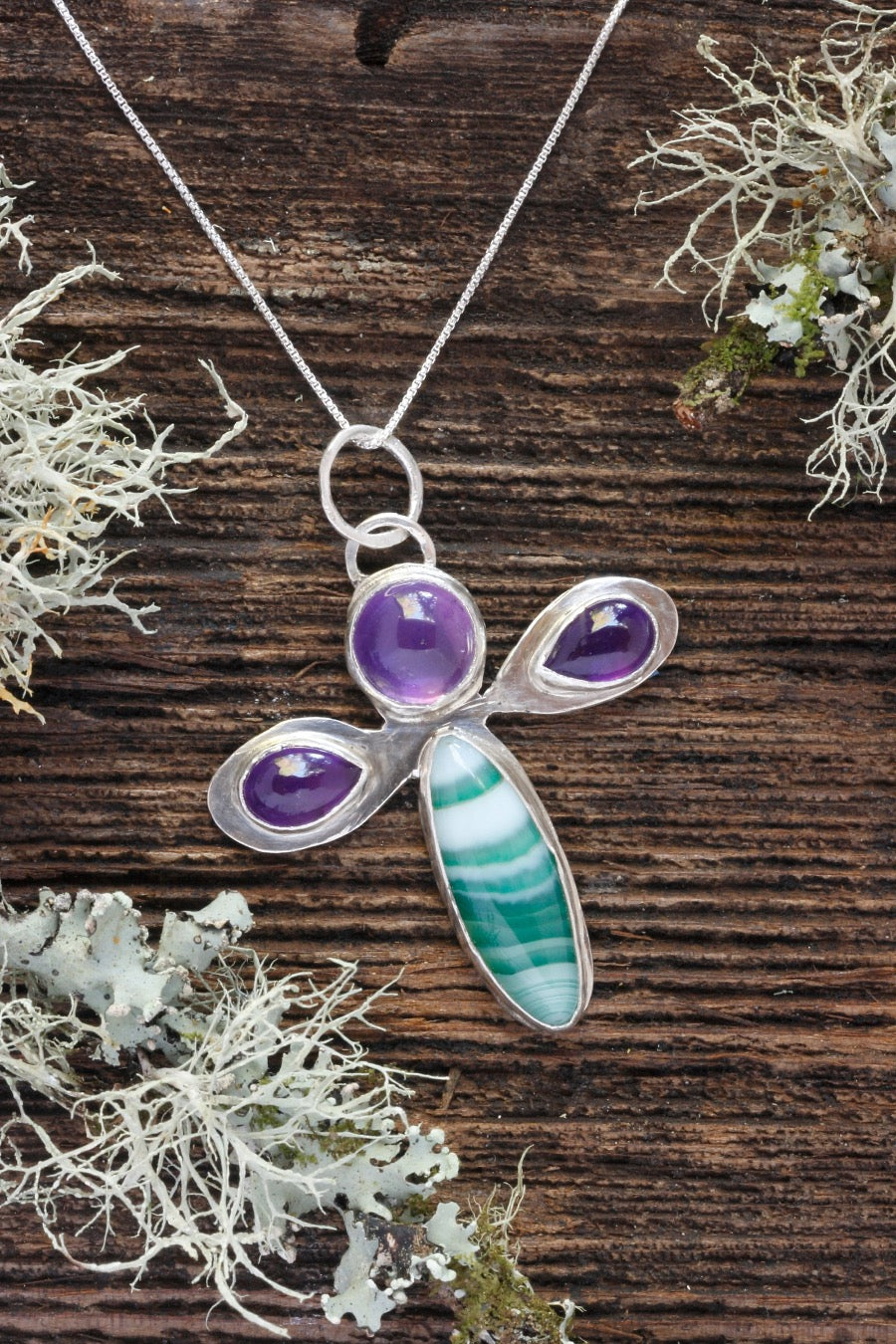 Gemstone butterfly necklace