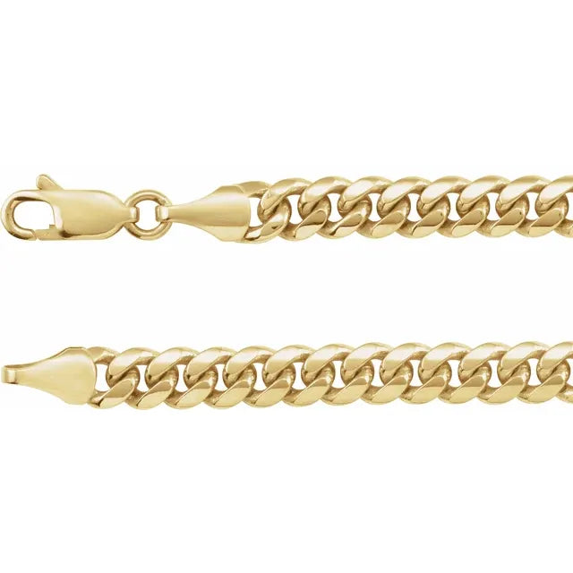 Necklace 14K Yellow Gold 5 mm Miami Cuban Curb 24" Chain