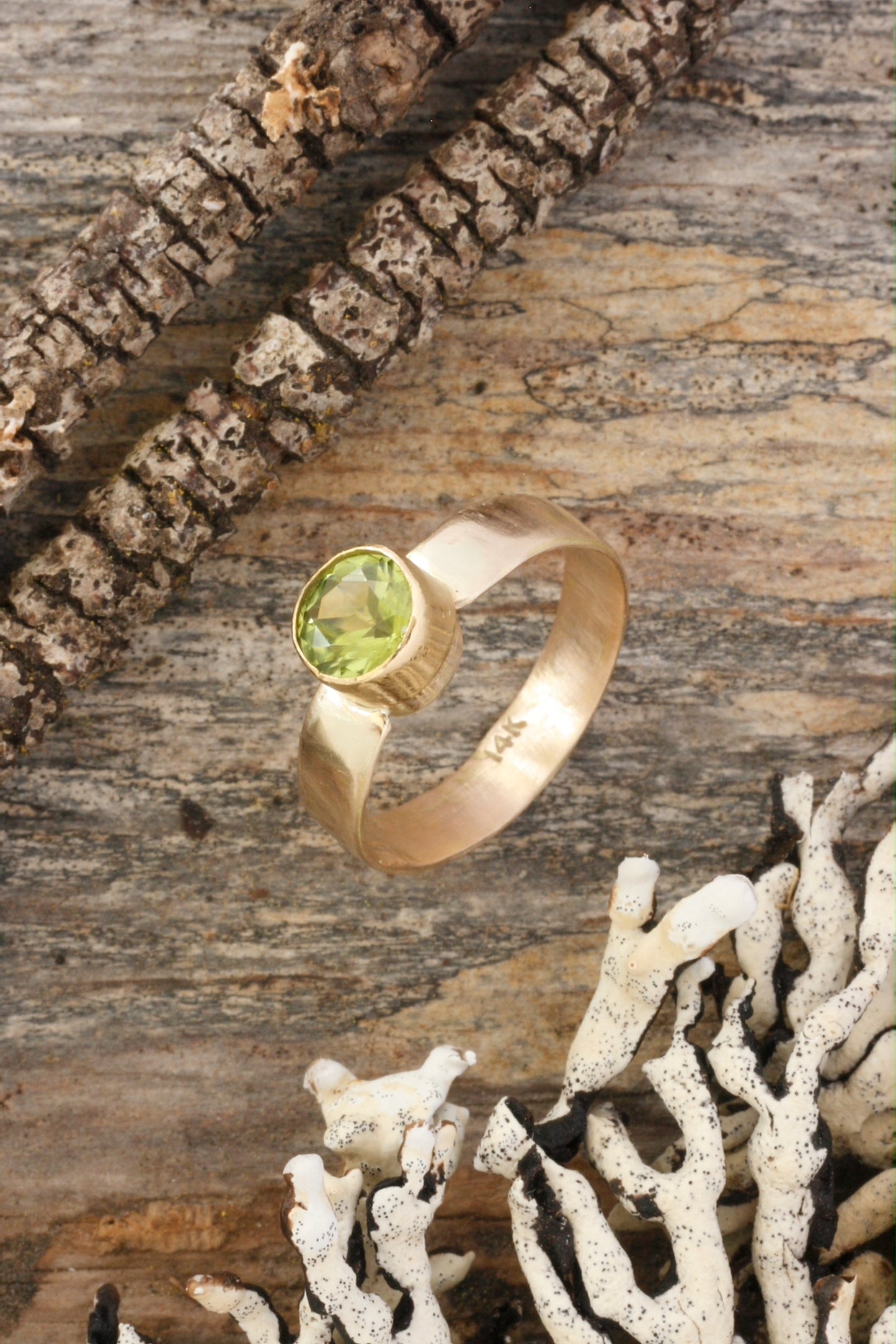 Peridot Ring in Recycled 14K Gold