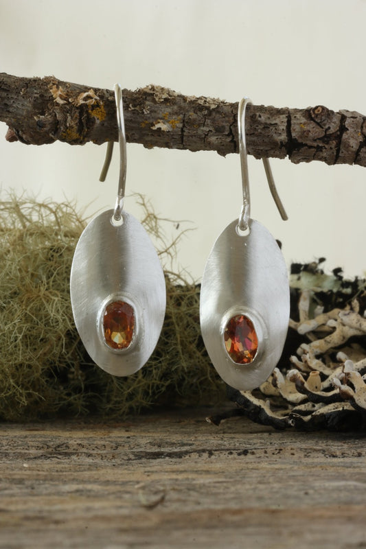 Topaz Earrings in Fine Silver