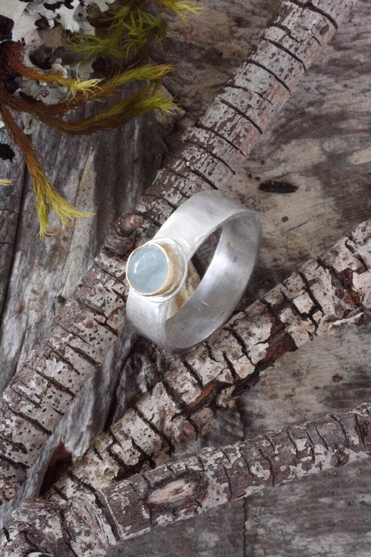 Aquamarine ring in 22K Gold