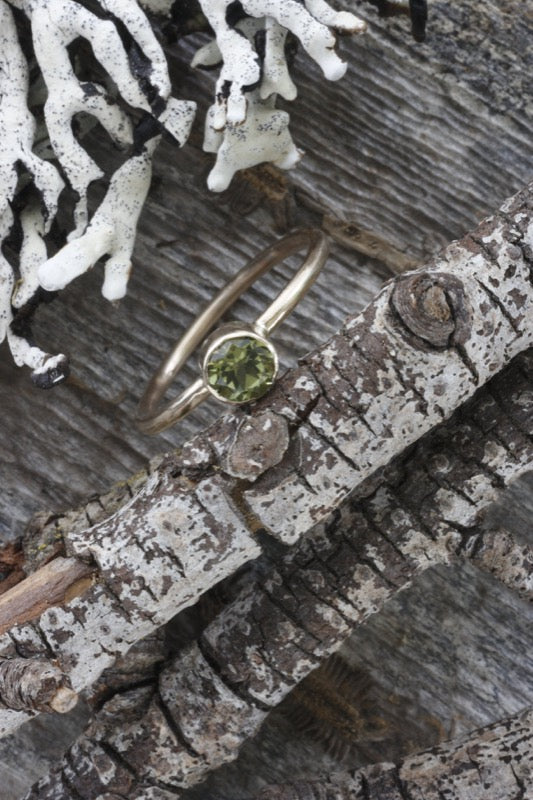 Green Tourmaline Ring in 14K Gold
