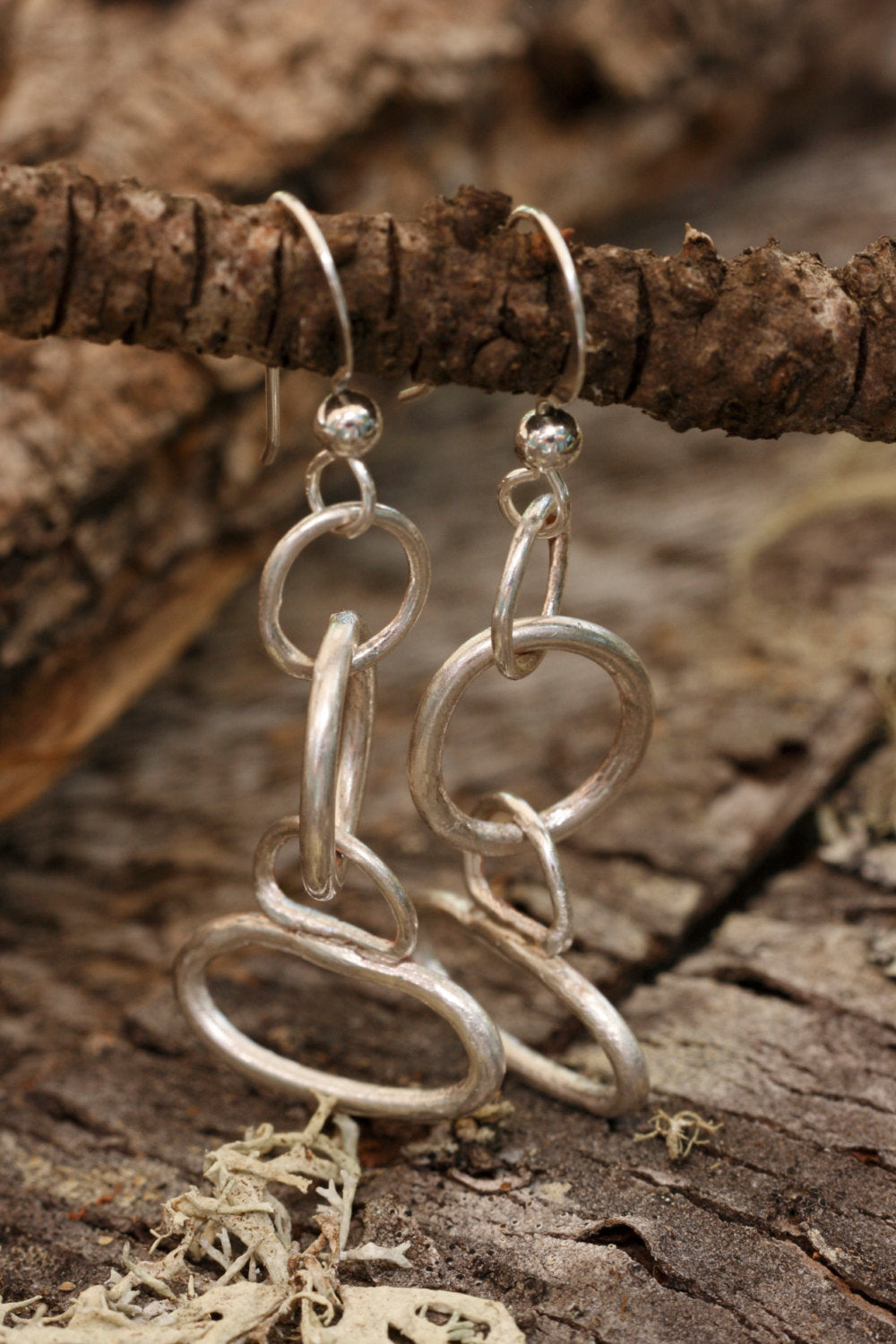 Silver Oval Earrings in Sterling