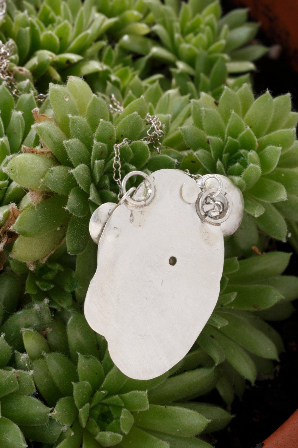 Quartz pendant in Fine Silver on Sterling Chain