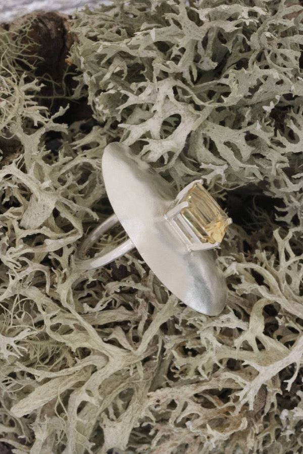 Citrine ring fine silver