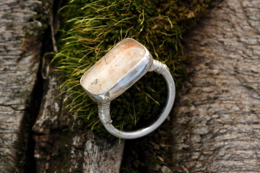 Sunstone Ring in Sterling Silver