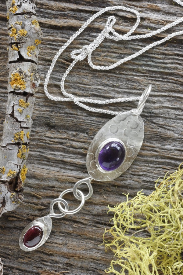 Amethyst Necklace in Sterling Silver