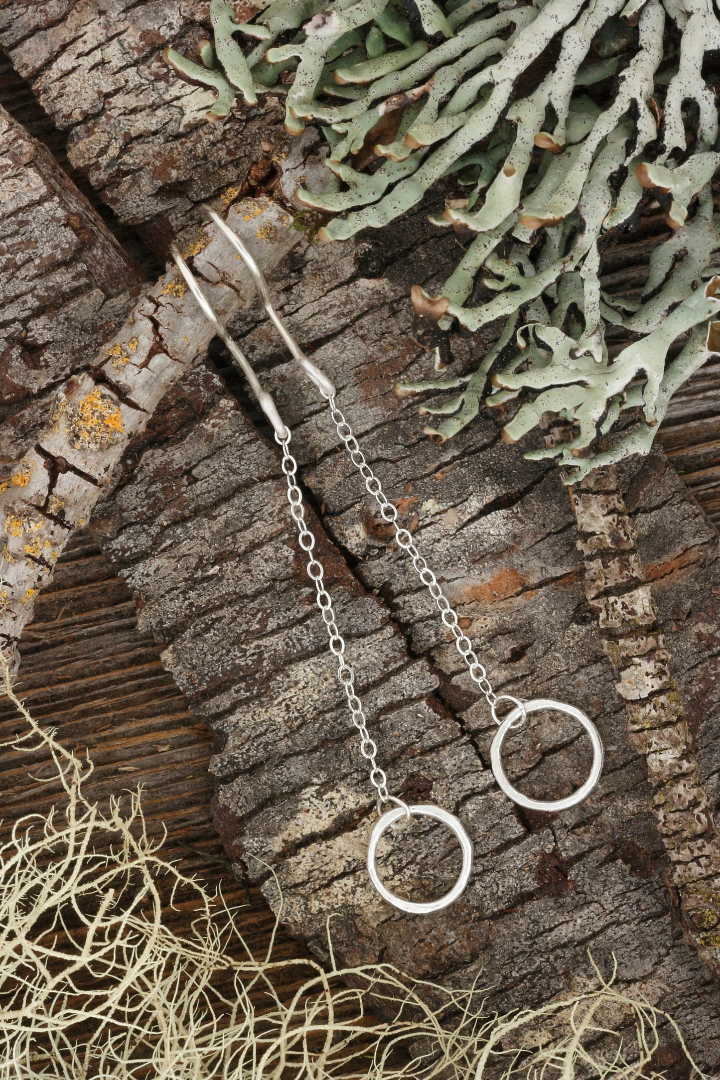 Sterling Drop Circle Earrings