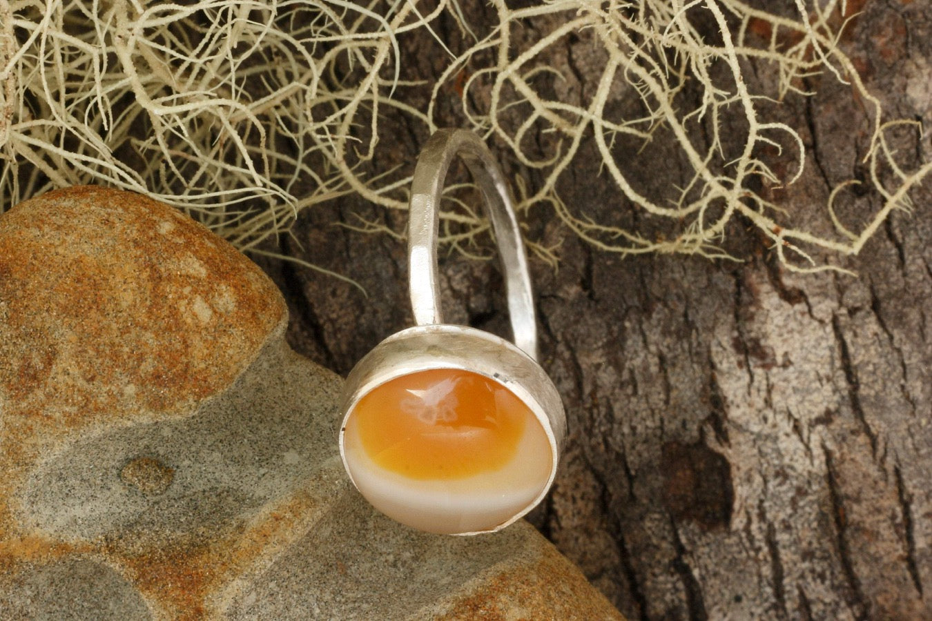 Agate Ring in Fine Silver