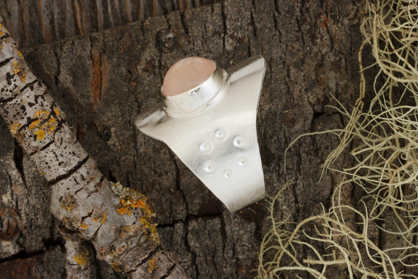 Moonstone Ring in Fine Silver