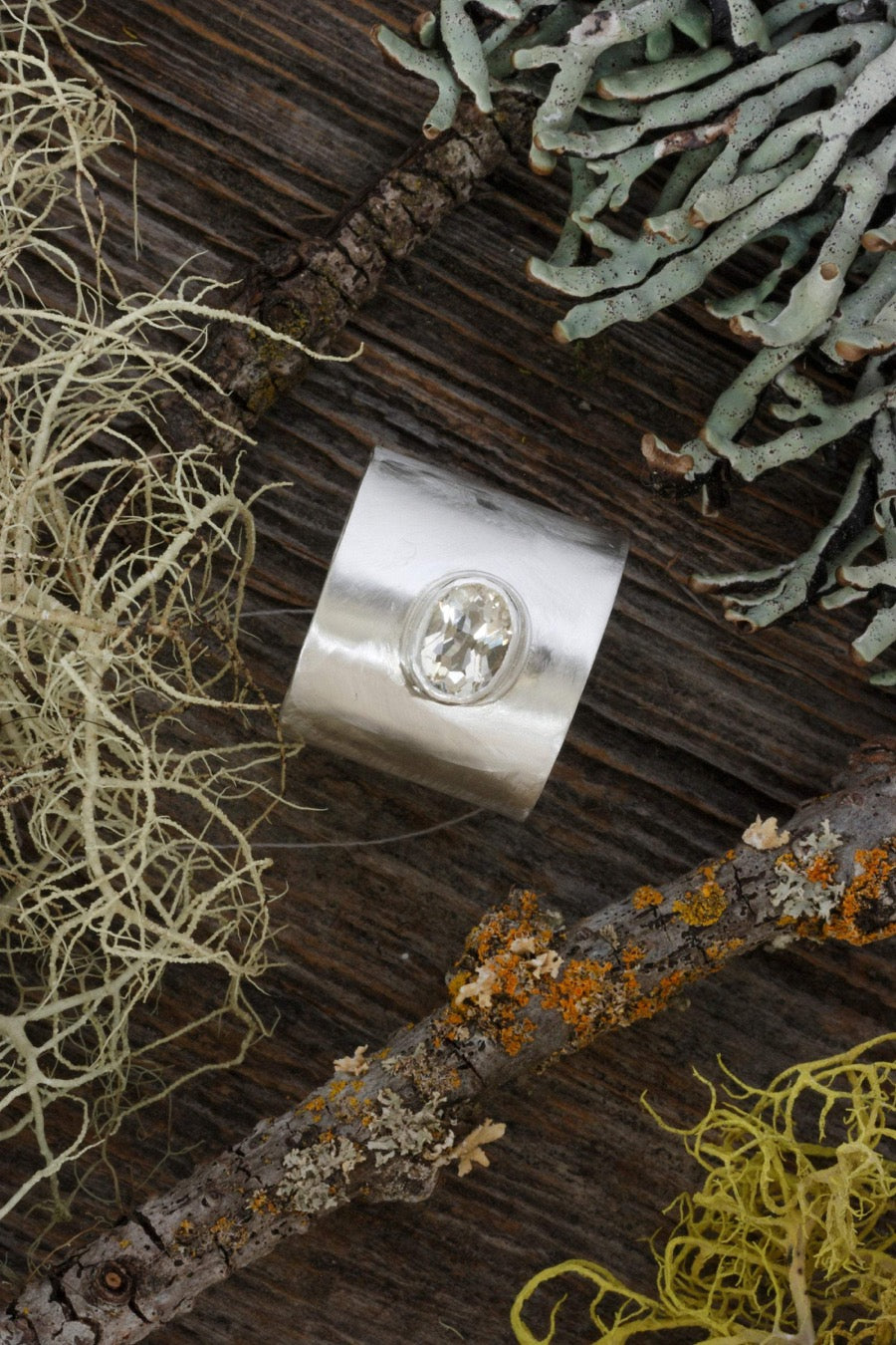 Wide Band Oregon Sunstone Ring