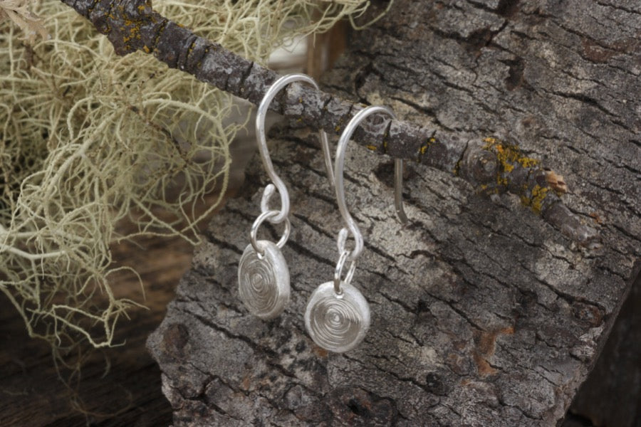 Silver Pebble Earrings in Fine Silver