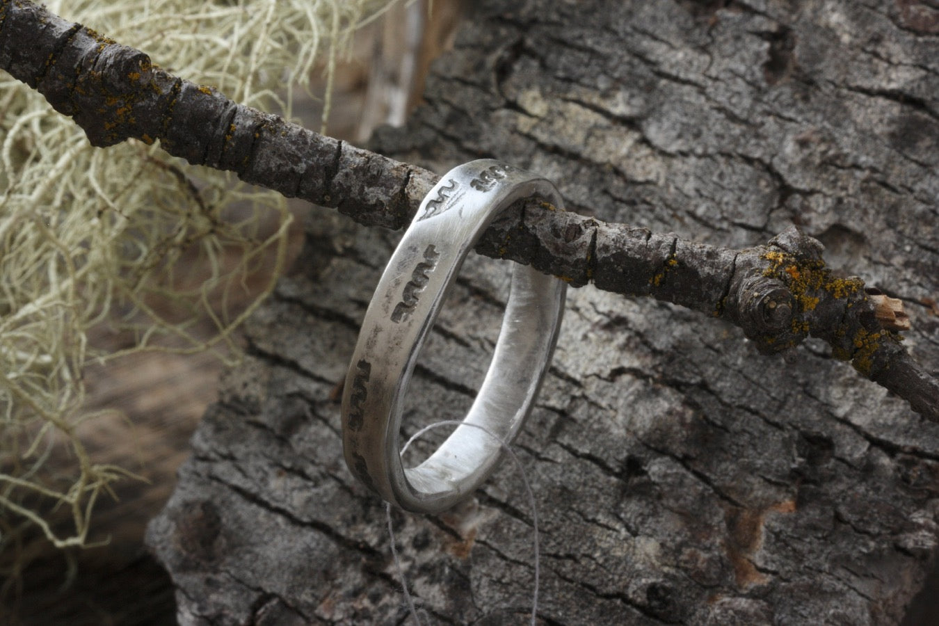 Men's Silver Patterned Ring