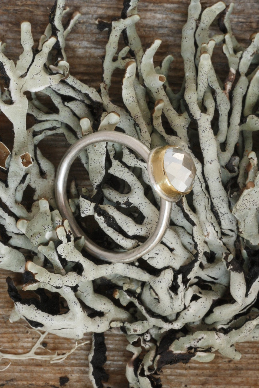 Rose Cut White Topaz Ring