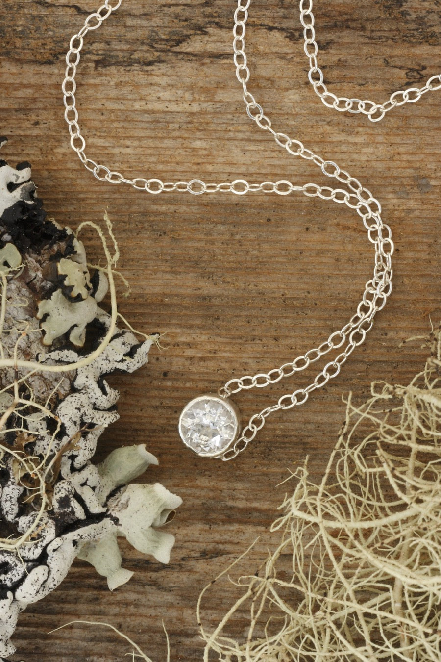 White Topaz Pendant in Sterling Silver