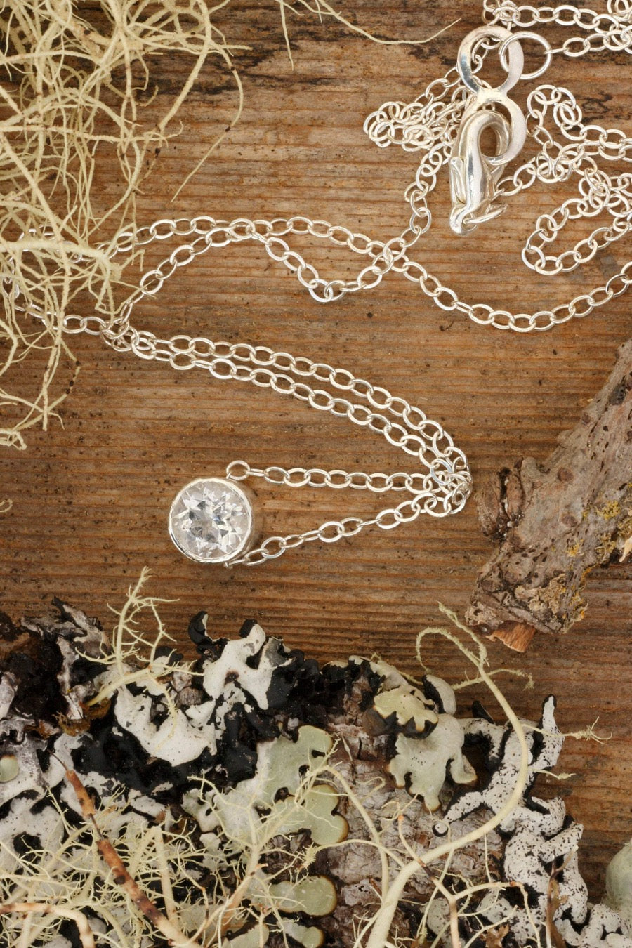 White Topaz Pendant in Sterling Silver