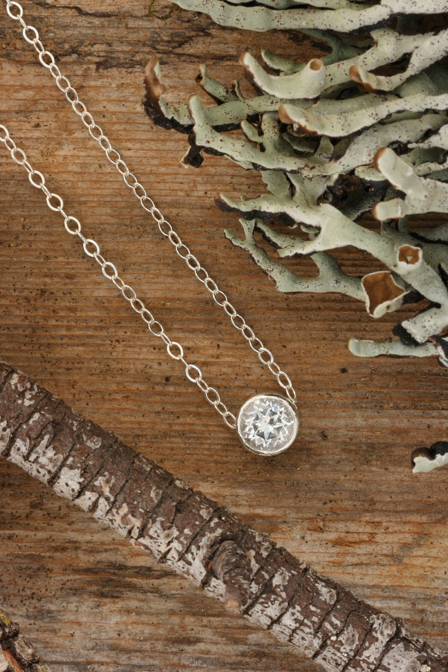 White Topaz Pendant in Sterling Silver