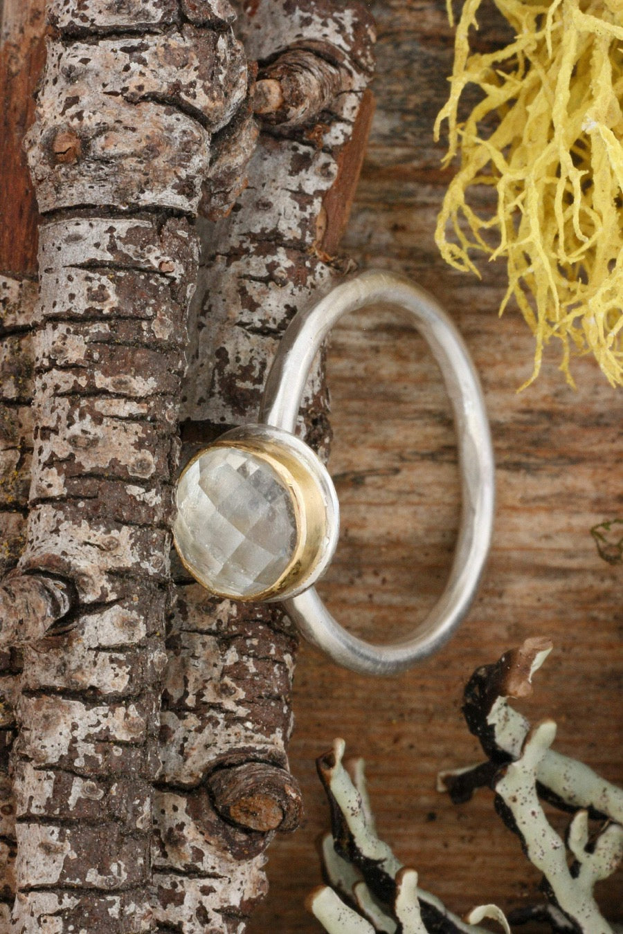 Rose Cut White Topaz Ring