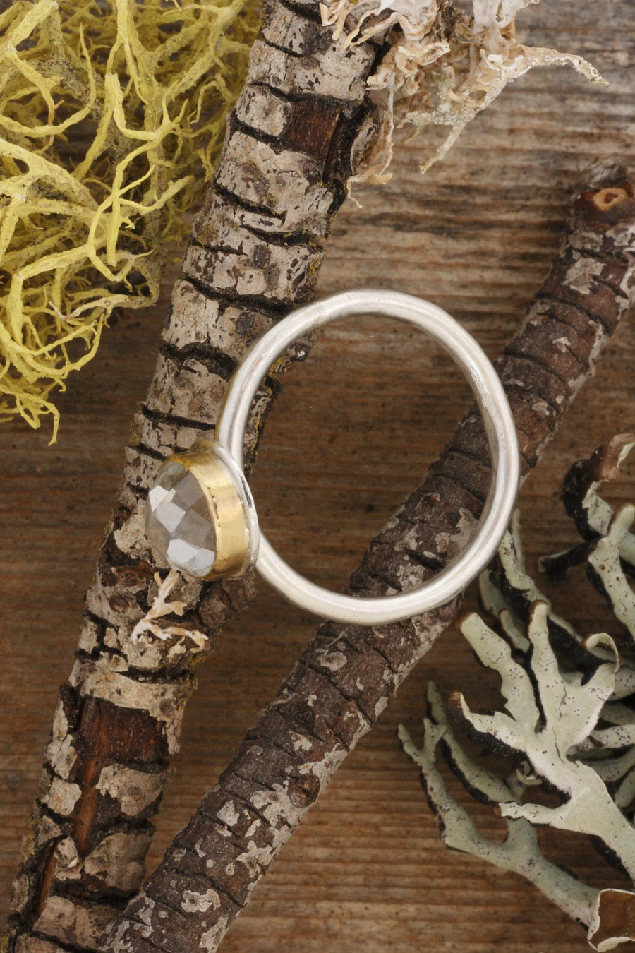 Rose Cut White Topaz Ring