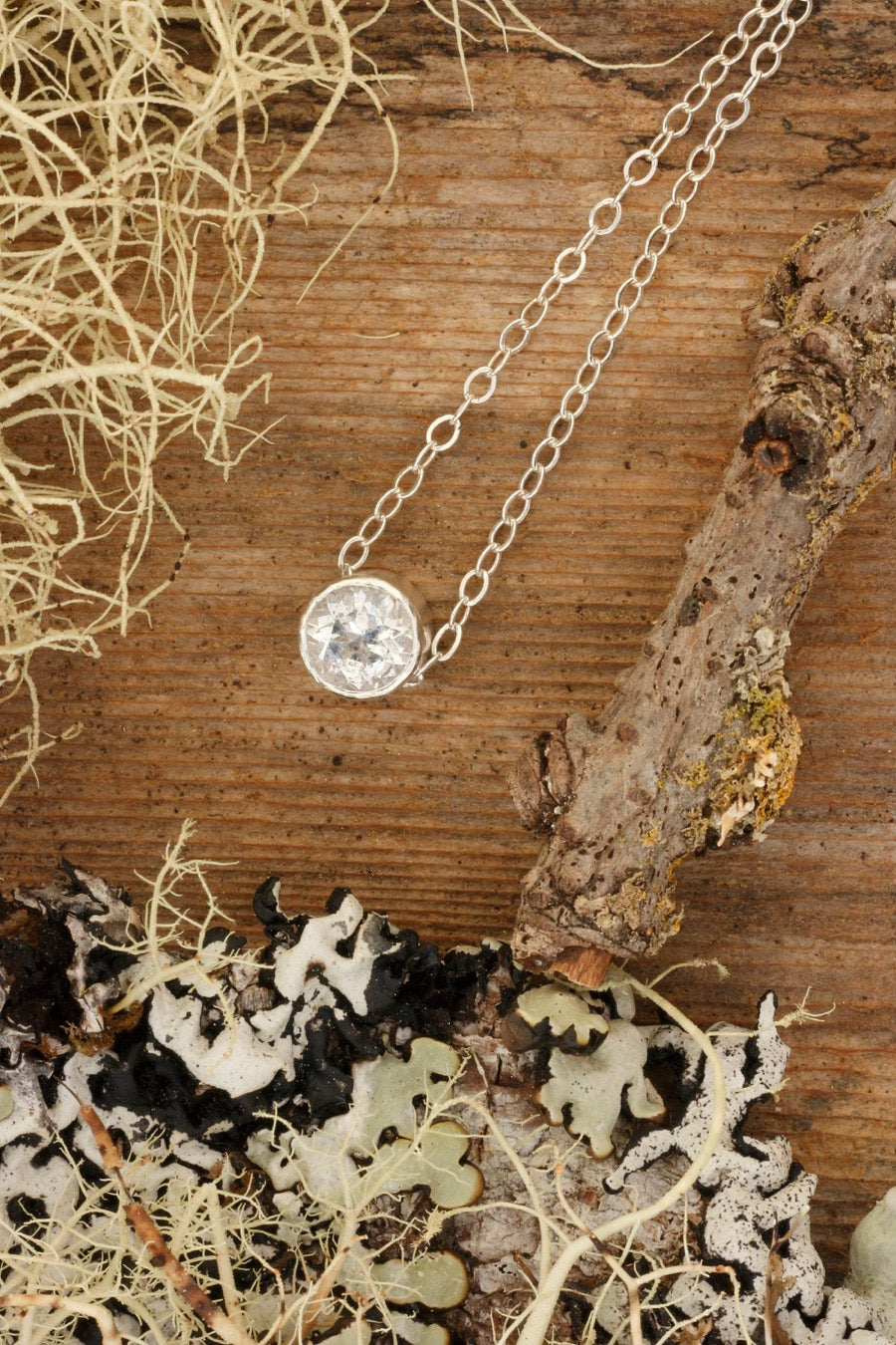White Topaz Pendant in Sterling Silver