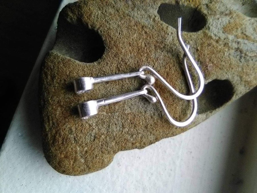 Sterling and CZ Drop Earrings