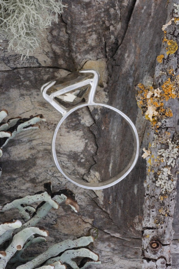 Citrine ring fine silver