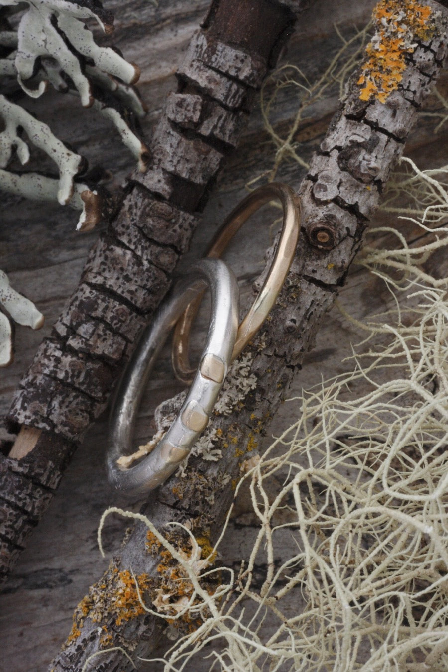 Women's Sterling Silver Ring with 14K Gold