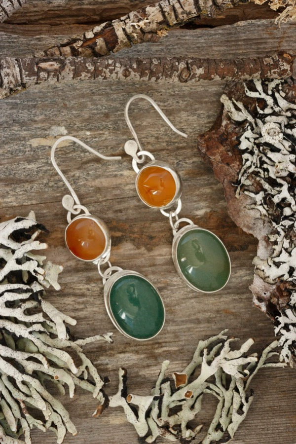 Jade Earrings in Sterling Silver