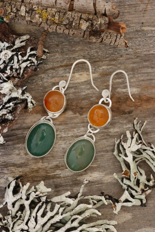 Jade Earrings in Sterling Silver