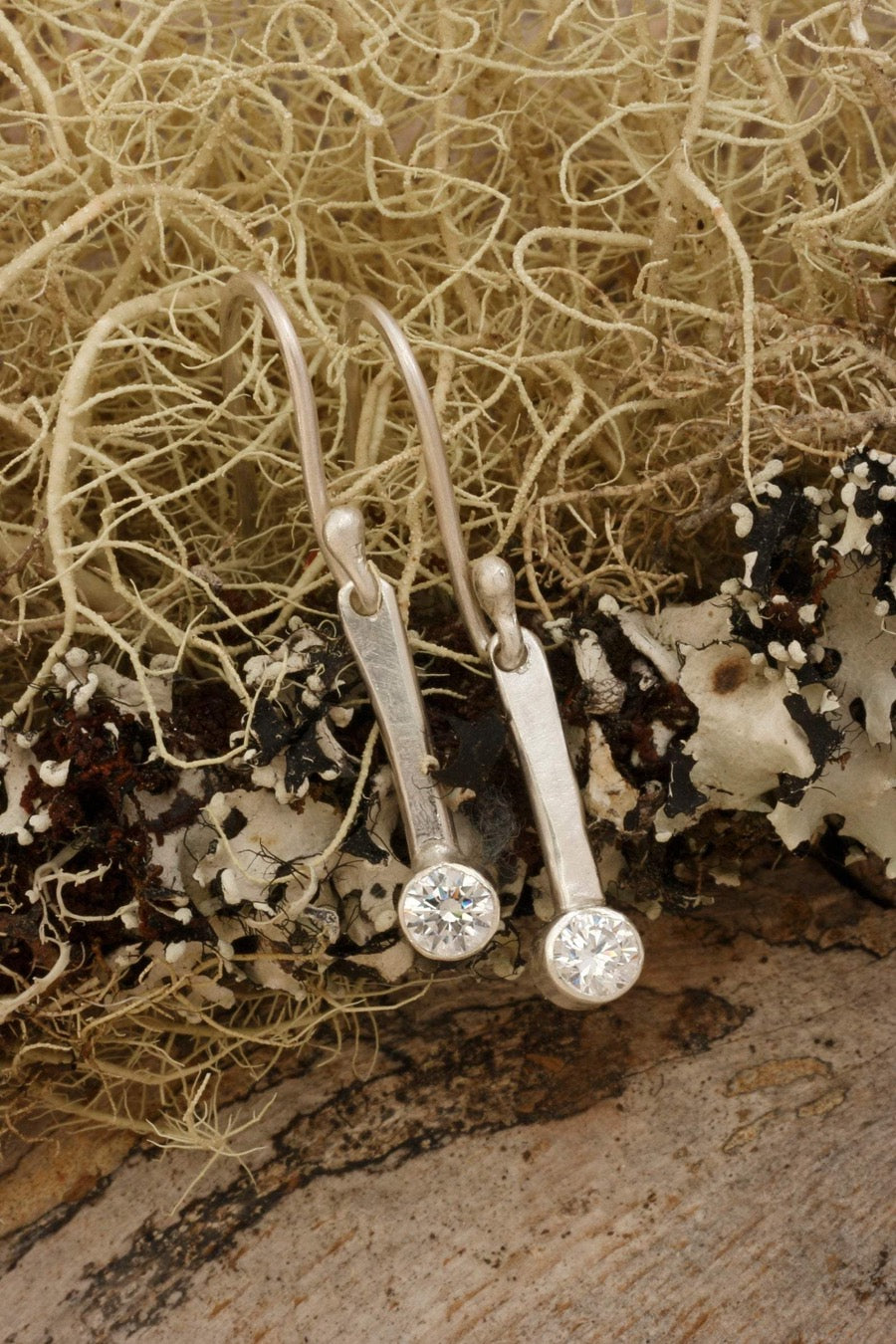 Sterling and CZ Drop Earrings