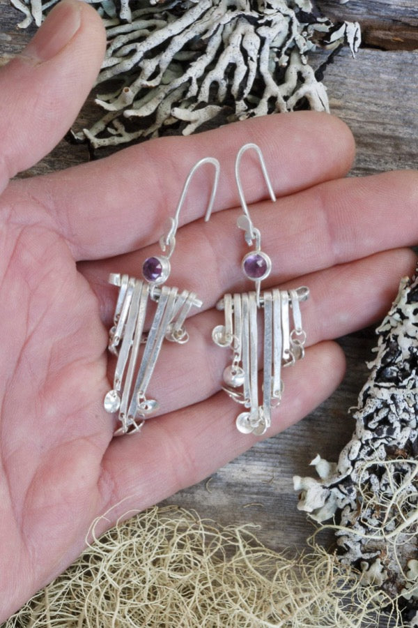 Amethyst Silver Earrings