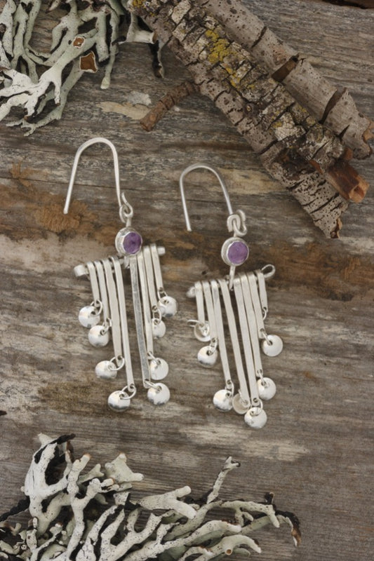 Amethyst and Sterling Silver Earrings