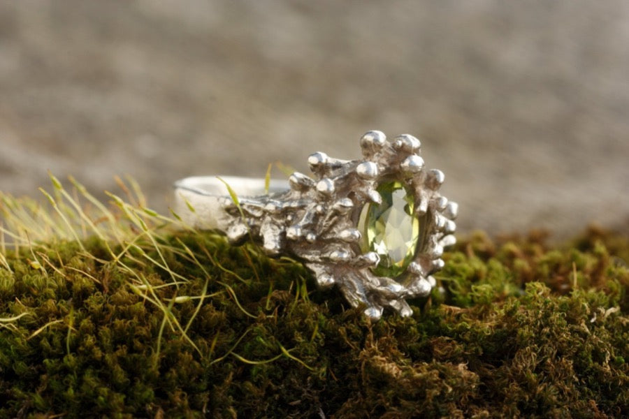 Peridot Ring in Recycled Sterling