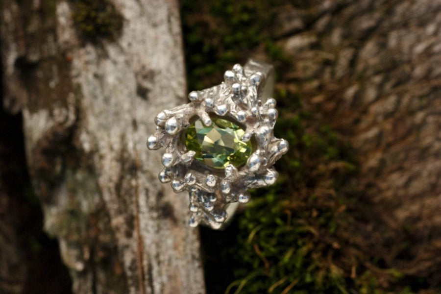 Peridot Ring in Recycled Sterling