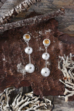 Load image into Gallery viewer, Citrine Stud and Drop Earrings Fine Silver
