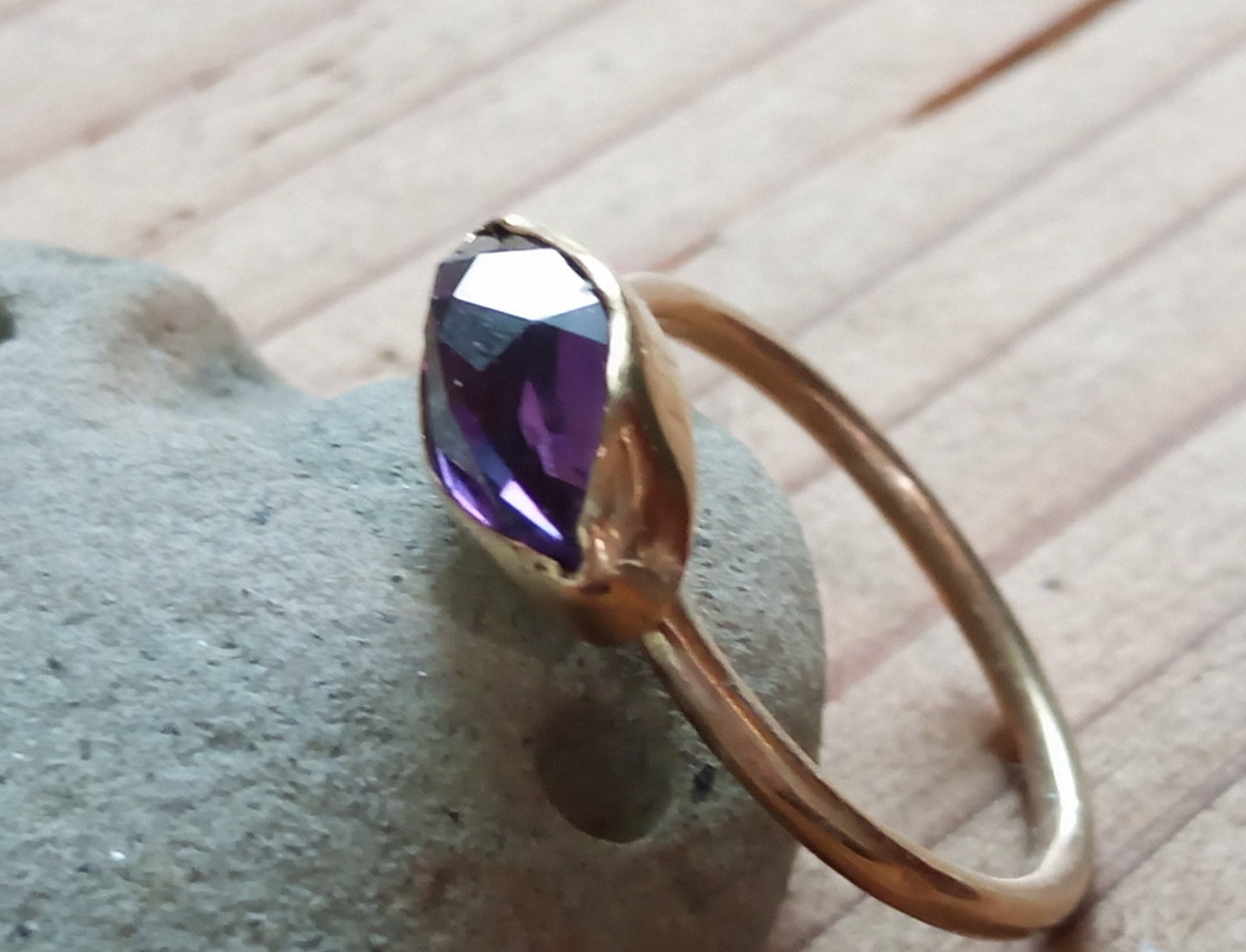 Amethyst Ring in 14K Gold