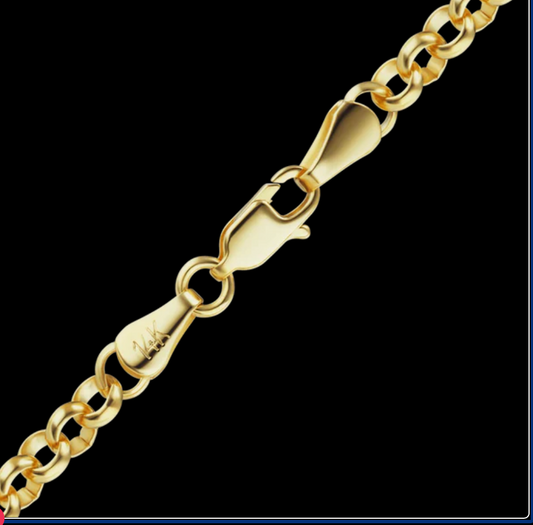 14K Yellow Solid Gold Rollo Bracelet 7inches