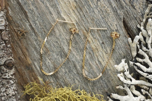 18K Gold chain earrings
