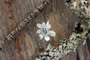 Blue Topaz Flower Ring