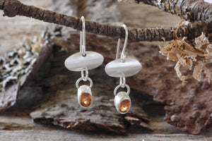 Topaz Drop Earrings in Fine Silver