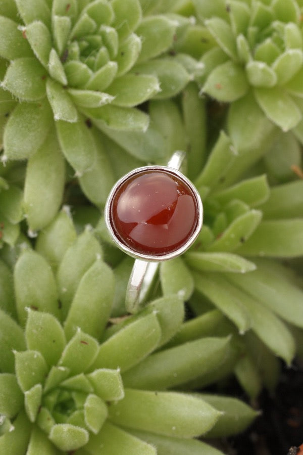 Carnelian fine silver ring