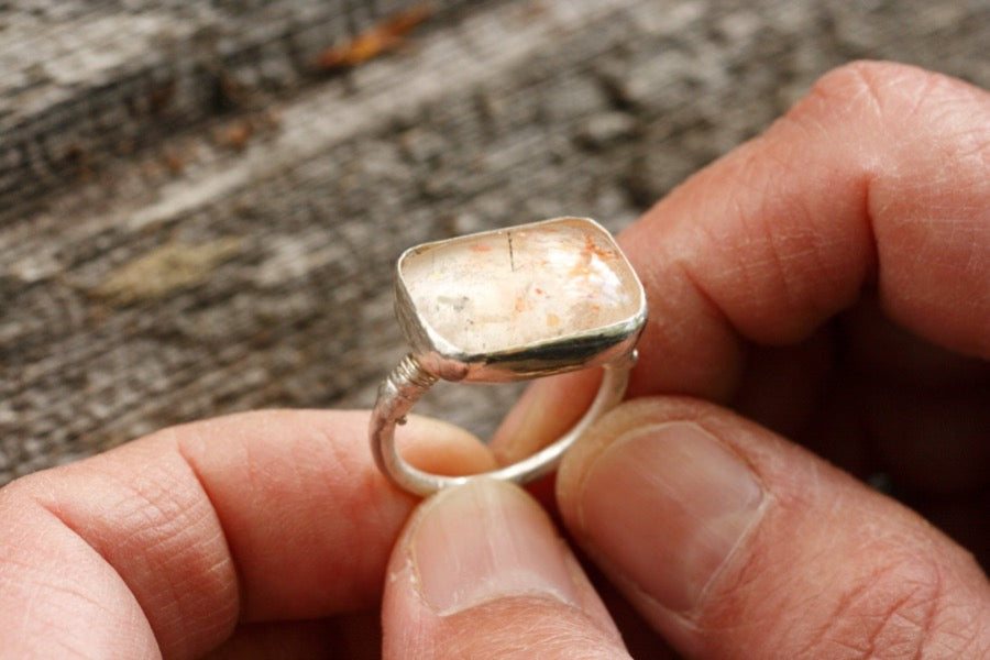 Sunstone Ring in  Sterling Silver