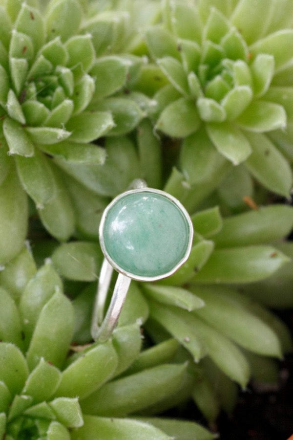Aventurine Ring in Fine Recycled Silver