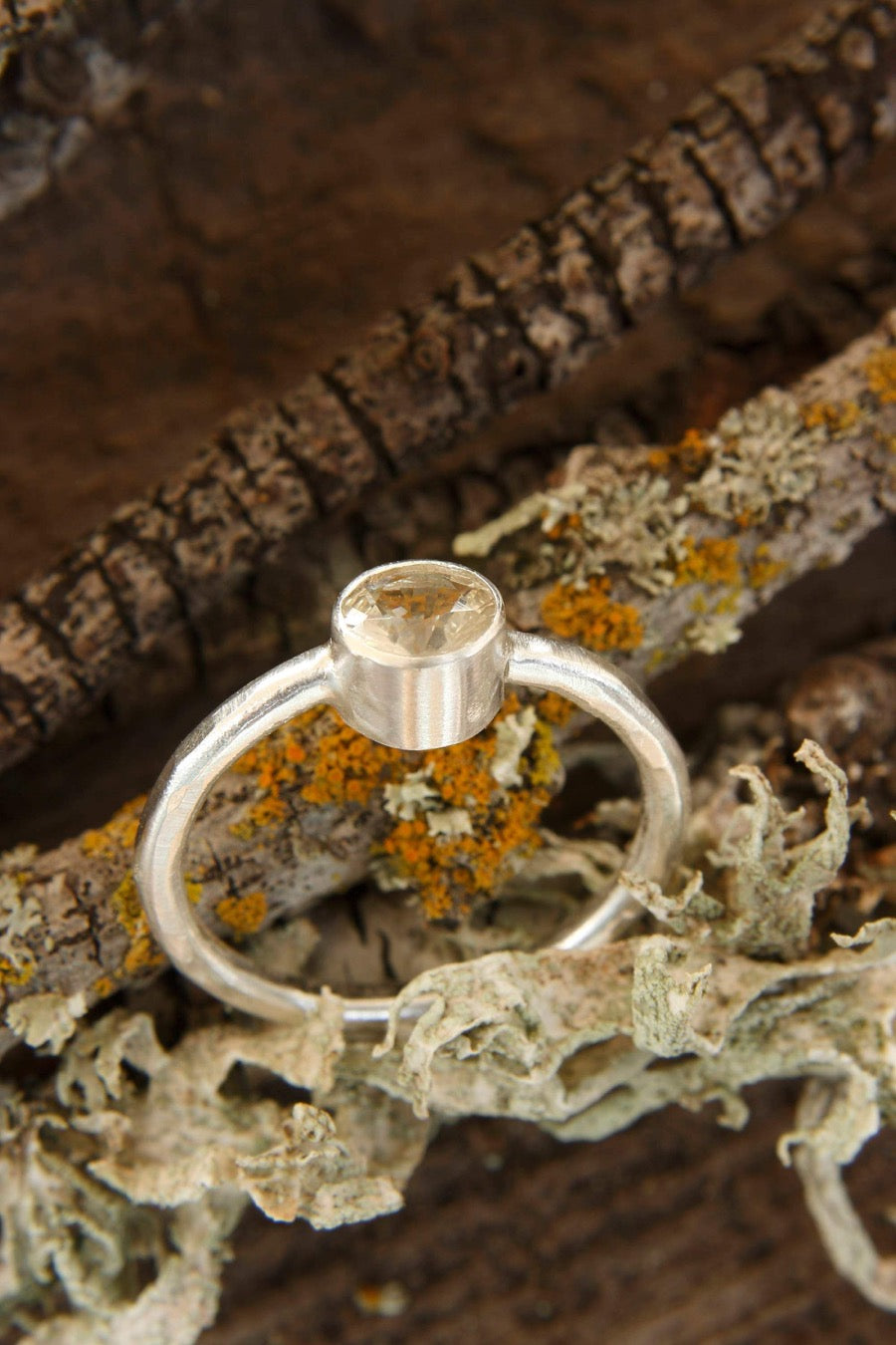 Oregon Sunstone Ring in Recycled  Sterling Silver