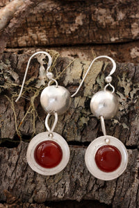 Carnelian earrings in sterling silver