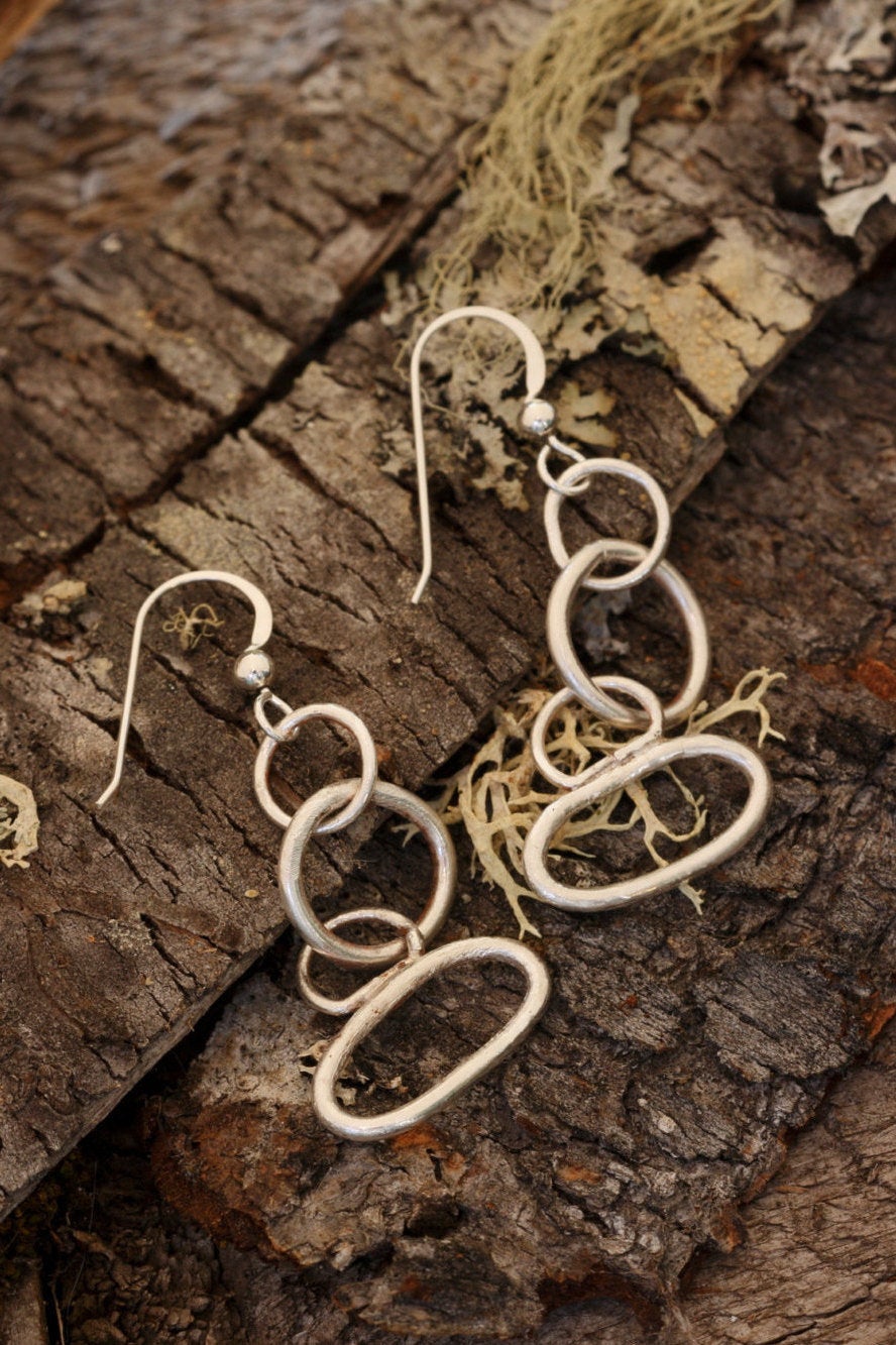 Silver Oval Earrings in Sterling
