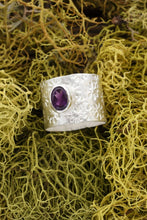 Load image into Gallery viewer, Amethyst Ring Wide Band
