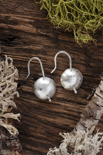 Silver dome earrings