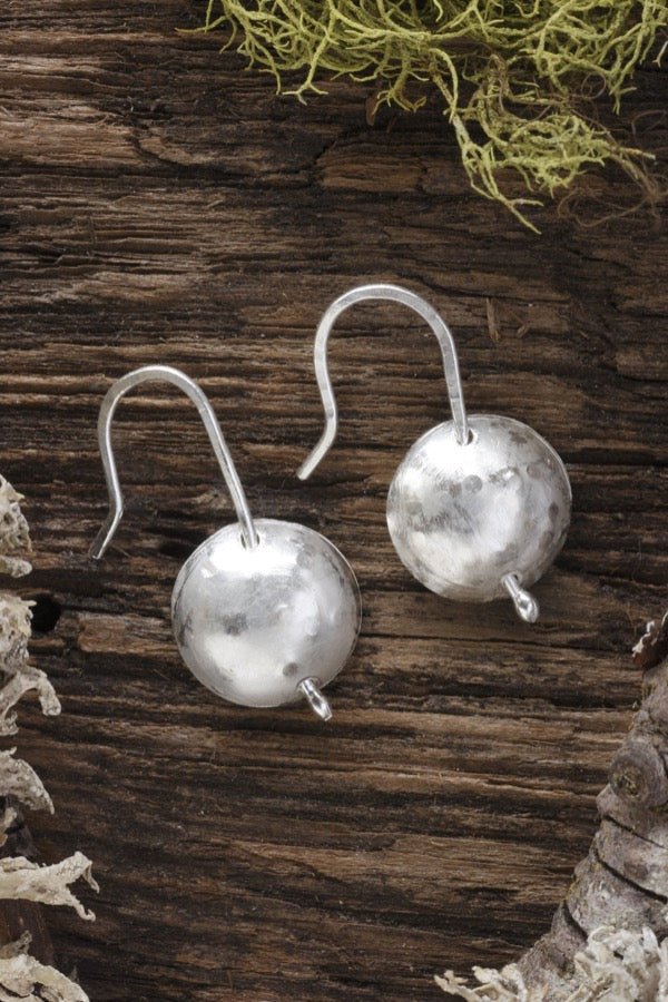 Silver dome earrings