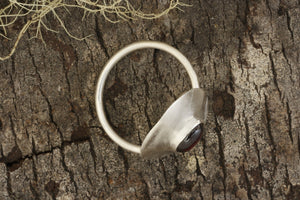 Garnet Ring in Fine Recycled Silver